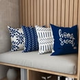 thumbnail image 5 of Pillow Covers 20x20 Set of 4, Modern Sofa Throw Pillow Cover, Decorative Outdoor Linen Fabric Pillow Case for Chair Sofa Couch Bed Car, Dark Blue, 5 of 6