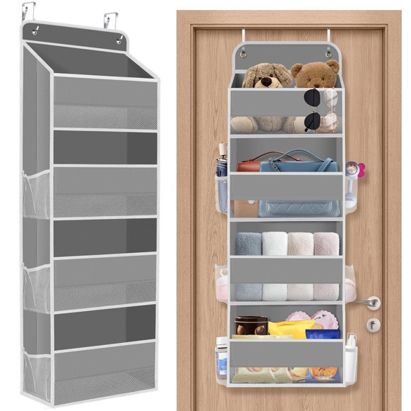 Organizador para puerta SpaceHacks 108 x 35 x 14 cm, capacidad de carga de 18 kg, gris