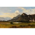 thumbnail image 2 of Ludwig Halauska 18x13 Gold Ornate Wood Frame and Double Matted Museum Art Print Titled - Landscape Near Flintsbach Am Inn (1858), 2 of 4