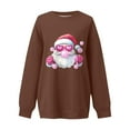 thumbnail image 2 of Uootdi Christmas Santa Christmas Blowing Gift Bubble Printted Graphic Sweatshirt for Women Crewneck Long Sleeve Pullover Casu al Loose Fit Holiday Top, 2 of 5