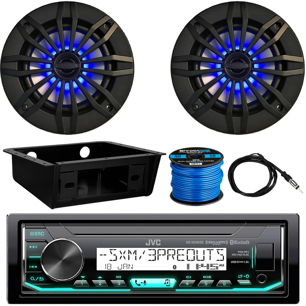 JVC KDX35MBS Marine SingleDIN AM/FM Bluetooth SiriusXM Ready Receiver