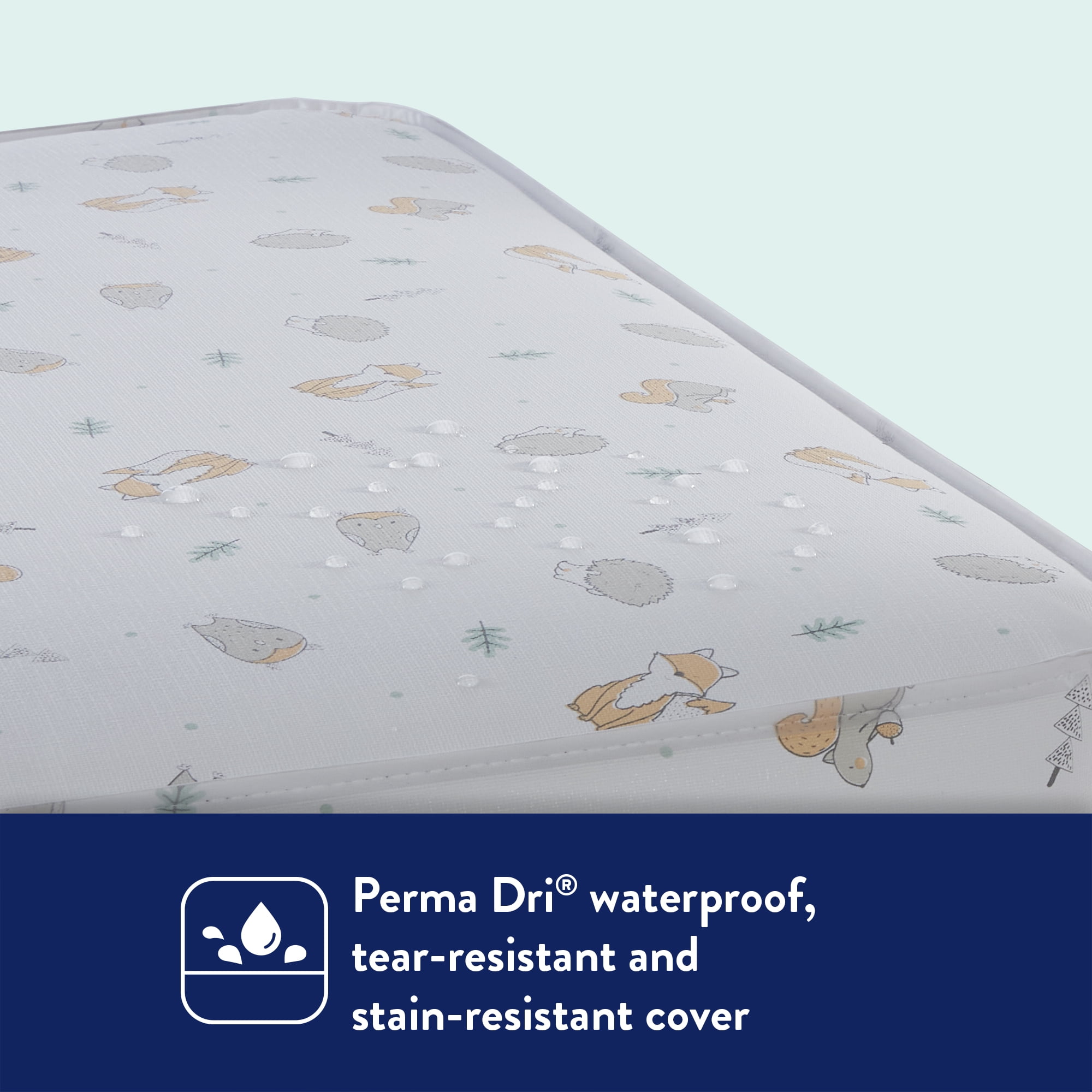 Kolcraft Dual Firm Crib Mattress, Toddler Mattress, Antibacterial Pediatric Premier Baby Mattress, Woodland Forest Crib Mattress