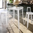 thumbnail image 2 of Pemberly Row Contemporary 28" Square Metal Bar Table in White, 2 of 8