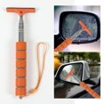thumbnail image 4 of funtasica Auto Rearview Mirror Wiper Auto Mirror Squeegee Cleaner Portable Car Side Mirror Squeegee for Cleaning Shower Glass Door Orange, 4 of 7