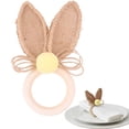 thumbnail image 2 of CoreLiving Spring Napkin RingsBurlap Bunny Carrot Napkin Holders Rustic Rabbit Ear Napkin Rings for Easter Farmhouse Kitchen Table Decorations, 2 of 7