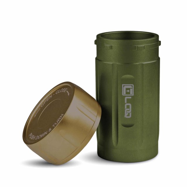 Corloq EDC120 Accessoire de Pochette Molle de Rangement Tactique Robuste, Compacte et Étanche, Zytel Haute Résistance, Corps Vert, Capuchon Beige