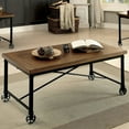 thumbnail image 5 of Furniture of America Gillis 3-Piece Coffee Table Set, Medium Oak, 5 of 8
