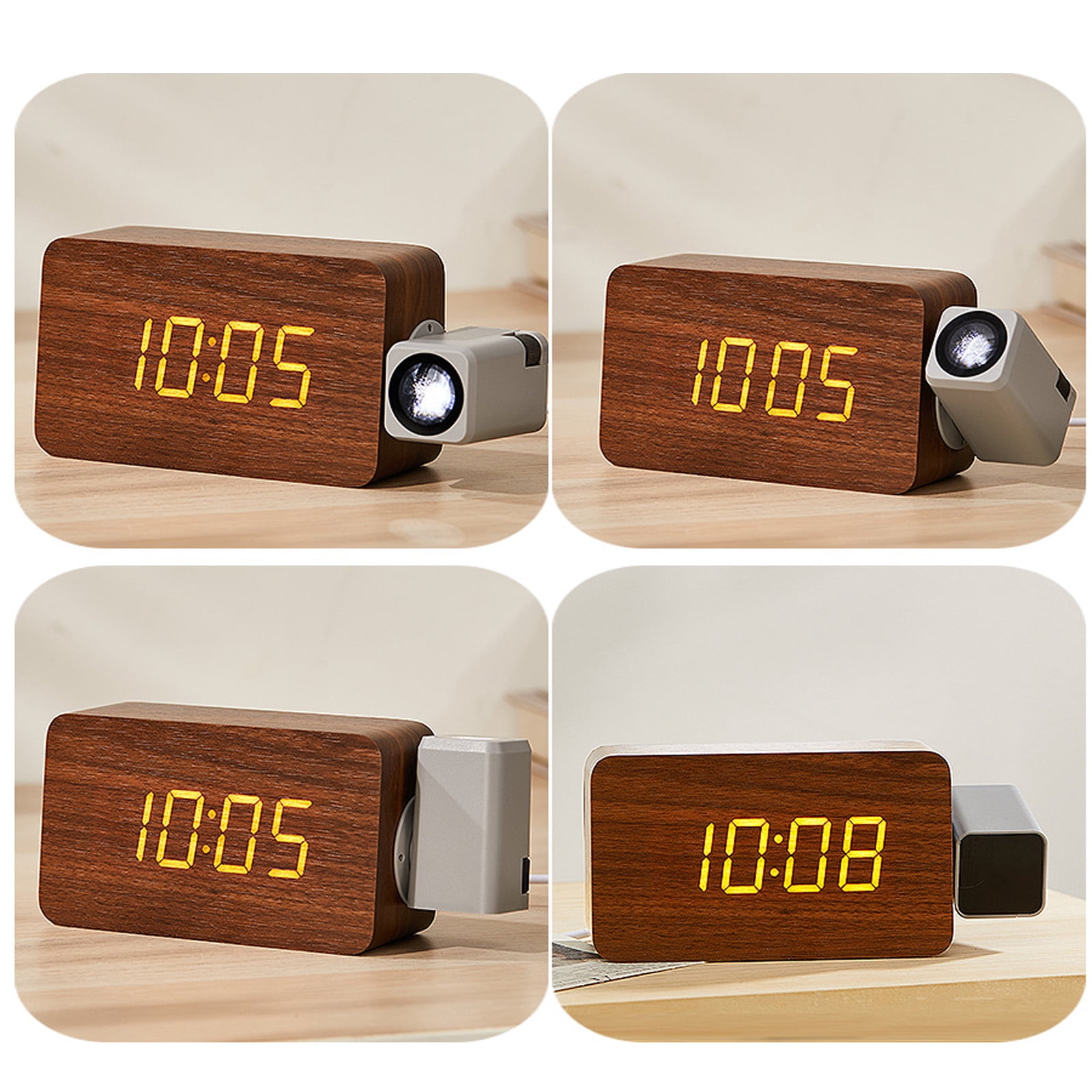 Digital Projections Alarm Clocks for Bedrooms 180° Rotatable Projector Loud Duals Alarms for Kids Elderly,Heavy Sleepers