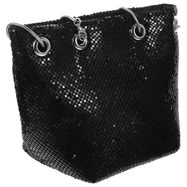 OULII Sacs à Main de Soirée pour Femmes Sac Seau PU Noir 1Ensemble pour Bureau Voyage
