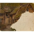 thumbnail image 2 of Adolph Tidemand 23x20 Black Ornate Framed Double Matted Museum Art Print Titled: Study of an Old Farm (1837-1840), 2 of 5