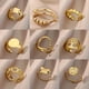thumbnail image 1 of Anillos de apertura hueca irregular para mujer, anillo geométrico de acero inoxidable de color dorado, joyería sencilla de moda para fiesta y Navidad, regalo, 1 of 5