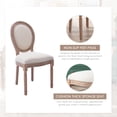 thumbnail image 4 of Tzicr French Dining Chairs Set of 4,Mid Century Upholstered Dining Chairs with Round Backrest Solid Wood Frame, Farmhouse Dining Chairs for Dining Room, Bedroom, Kitchen.(Beige), 4 of 6