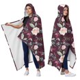 thumbnail image 2 of Wearable Blanket,Pioneer Flower Floral Print Pattern Hooded Wearable Flannel Blanket for Adults & Teens,Winter Poncho Shawl Wrap Cape Cozy Anti-Pill,50"x60", 2 of 5