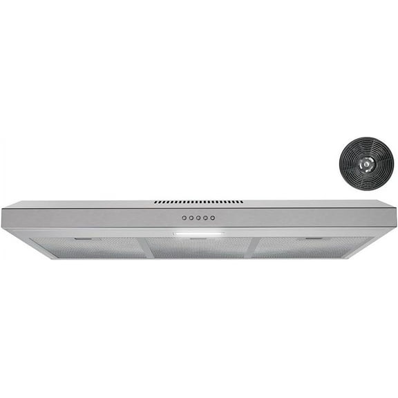 Streamline 36 in. Longhena Convertible Undermount Range Hood in Brushed Stainless Steel with Mesh Filters, Push Button Control, LED Light