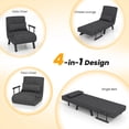 thumbnail image 6 of Costway Folding 5 Position Convertible Sleeper Bed Armchair Lounge Couch w/ Pillow Gray, 6 of 10