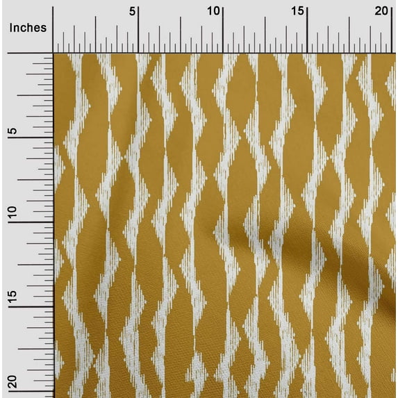 oneOone Cotton Cambric Fabric Abstract Stripe Ikat Printed Craft Fabric BTY 56 Inch Wide