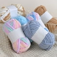thumbnail image 5 of Thick DIY Crochet Scarf Anti-Pilling 50g/ball Ice Strip Thread Yarn Coarse Wool Thread Chenille Hand Knitting Yarn MULTICOLOR2, 5 of 8