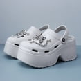 thumbnail image 2 of Fldy Sabots à Plateforme pour Femmes Sabot à Plateforme Haute Sabot Classique de Jardin Extérieur Plage Sabots Chaussures Blanc 37/38, 2 of 7