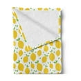 thumbnail image 2 of Lemons Soft Flannel Fleece Throw Blanket, Continuous Modern Summer Themed Tasty Citrus Fruits Illustration, Cozy Plush for Indoor and Outdoor Use, 60" x 80", Lime Green Earth Yellow, by Ambesonne, 2 of 5