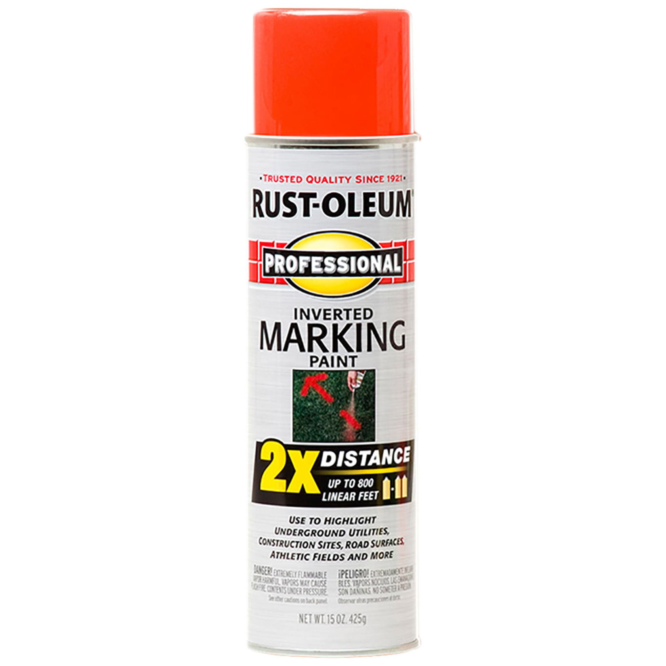 Fluorescent Red-Orange, Rust-Oleum 2X Inverted Marking Spray