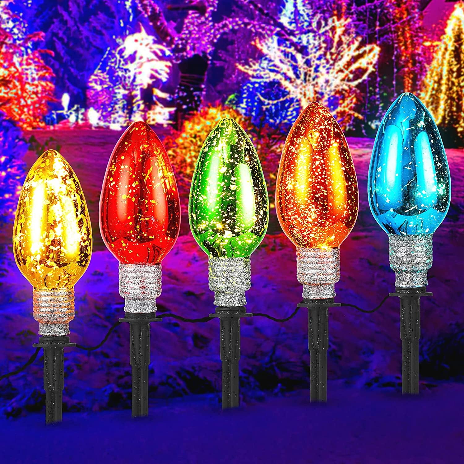 Pathway Lights for Outdoor, Christmas Decorations 8.5 Feet Jumbo C9
