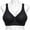 Black, variant on Women's Wireless Full Coverage Bra, Pink Floral Print Seamless Comfort Support Bra with Wide Adjustable Straps, Hook-and-Eye Back Closure, Size XXL