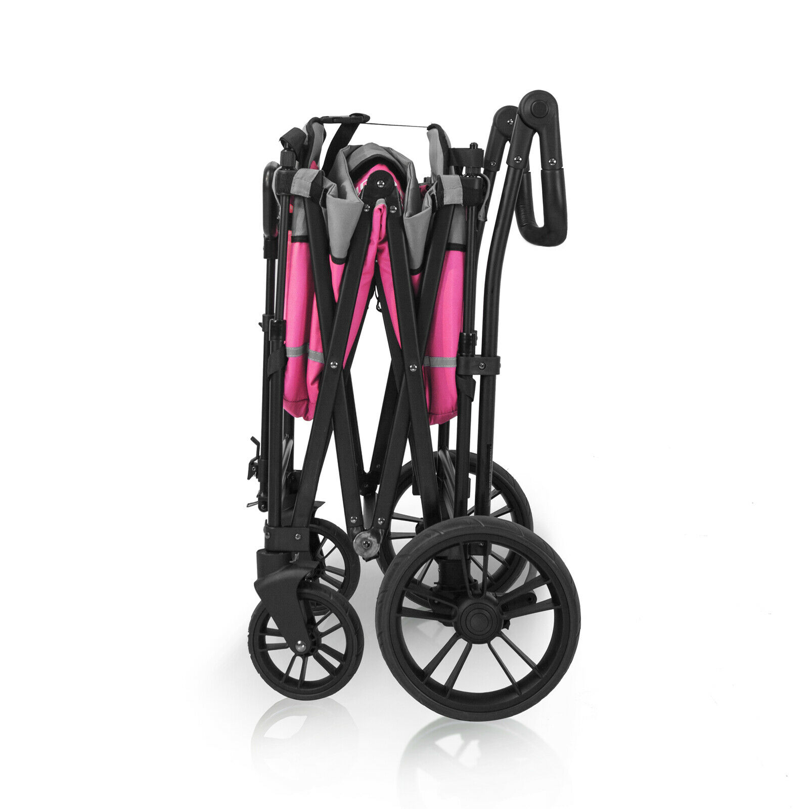Wonderfold Pull & Push Twin Double Stroller Wagon with Canopy, Pink