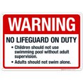 thumbnail image 1 of No Lifeguard On Duty Sign, Pool Sign, (SI-6657), 1 of 1