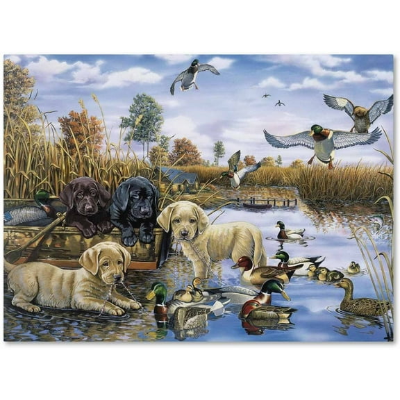 Trademark Fine Art 'A Playful Tail Waggin' Day' Canvas Art by Jenny Newland