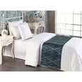 thumbnail image 2 of Contemporary Bed Runner, Zigzag Abstract Diamond Shape Modern Style of Lines and Stripes, Decorative Accent Bedding Scarf for Hotels Homes & Guest Rooms, Twin, Dark Sky Blue and Mustard, by Ambesonne, 2 of 3