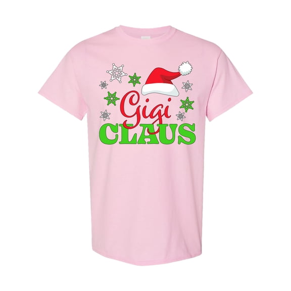 Inktastic Gigi Claus with Christmas Santa Hat and Snowflakes T-Shirt