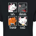 thumbnail image 3 of Disney Classics - Cats & Dogs - Un Deux Trois Cat - Juniors Cropped Cotton Blend T-Shirt, 3 of 5