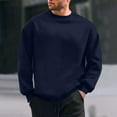 thumbnail image 2 of ZCFZJW Athletic Sweatshirts for Men Big and Tall Regular Fit Casual Solid Color Long Sleeve Crewneck Pullover Tops Loose Overszied Cotton Base Tees Shirt S, 2 of 5