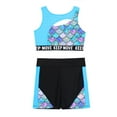 thumbnail image 3 of Alvivi Girls 2Pcs Sleeveless Swimsuit Hollow Out Swim Top with High Waisted Shorts Summer Beachwear Sky Blue 10, 3 of 5
