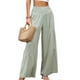 thumbnail image 5 of Txlixc Pantalones de piernas anchas para mujeres, pantalones de cintura alta de color sólido Txlixc moda, 5 of 8