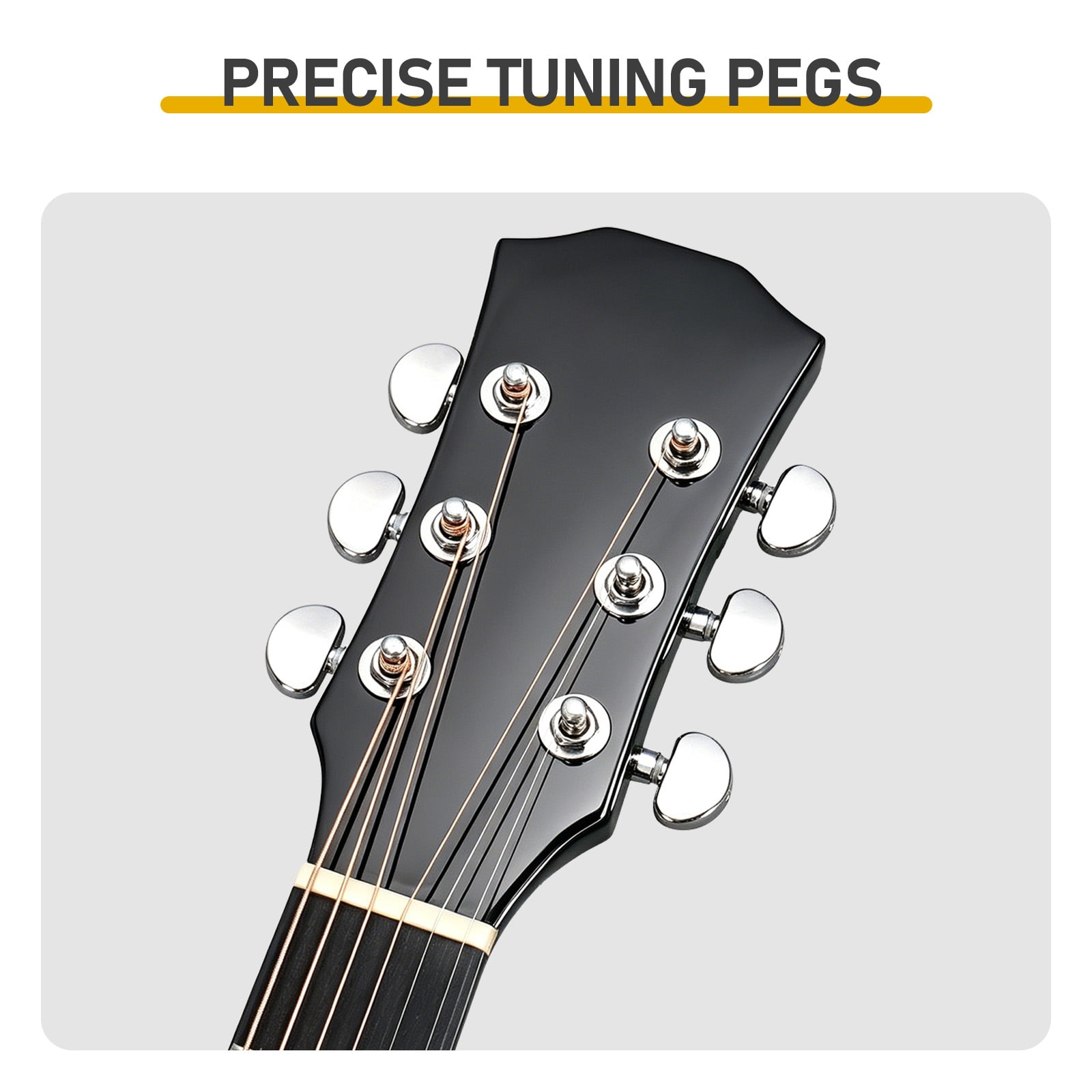 41 Inch Dreadnought Cutaway Acoustic-Electric Guitar with Built-In EQ Pickup, Basswood Body, 6 Steel Strings, Right-Handed for Beginners and Students