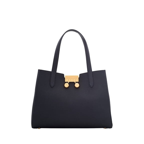 Marni Women's Structured Black Calf Leather Handbag Black