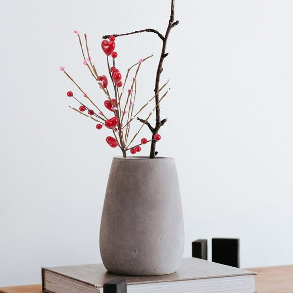 Phenofice 1Set Romantic Atmosphere HeartShaped Fake Flower Decorative Heart Flower Branch for Home Decor Office Desktop