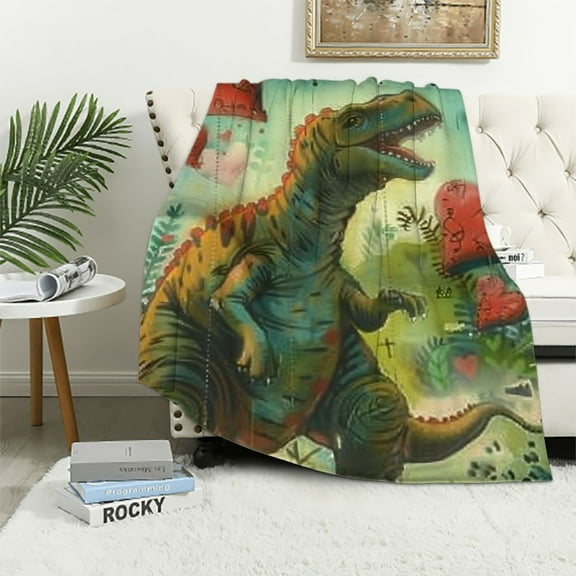 Shiartex Dinosaur Blanket Dinosaurs Throw Blankets Cozy Flannel Blanket Lightweight Blanket Dinosaur Gifts for Boys Girls Kids Teens for Couch Sofa Bed  40x50in