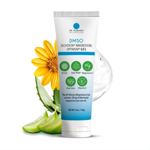 Dr. Robaina DMSO Gel, 99.9% Pure with Aloe Vera & Magnesium, Cooling Formula, 4 oz