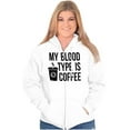 thumbnail image 4 of My Blood Type Coffee Caffeine Addict Womens Plus Size Graphic Zipper Hoodie Brisco Brands 4X, 4 of 5