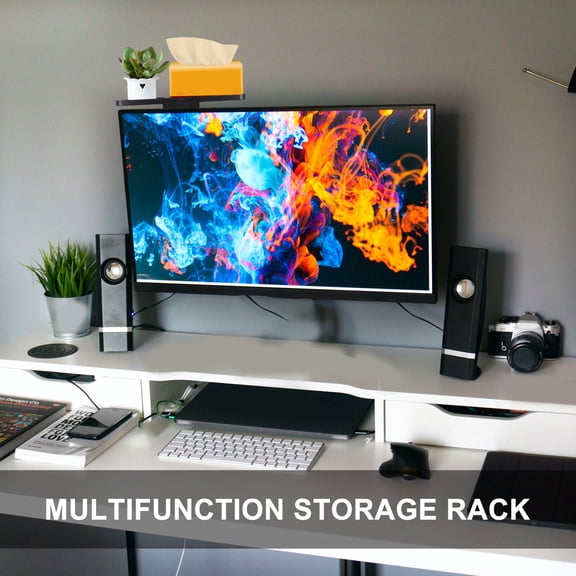 COMPUKAS Black Hanging Shelf TV Mounting Bracket ABS Folding Organizer for Home Storage and Organization, 1 Piece