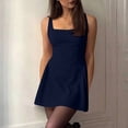 thumbnail image 5 of Blmnix Woman Dress Slip Dress Sexy Dresses Short Dress Dress Blue Sleeveless Mini Square Neckline Wrinkle-Resistant Casual Dresses for Women Summer,XXL, 5 of 6