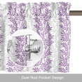 thumbnail image 6 of Purple Gray Botanical Kitchen Curtain Valances for Windows Farmhouse Short Curtains, Pastoral Spring Summer Leaf Aesthetics Rod Pocket Valance Curtain for Bedroom Cafe Living Room, 6 of 8