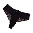 thumbnail image 1 of Gibobby Tangas de mujer sexy Bragas de mujer, Tanga, conjunto de colores, lencería opcional, bragas de Tanga de encaje con lados de flores huecas(Negro,G), 1 of 3