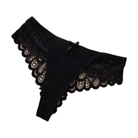 

Felwors Women Panties Thong A Set Colors Optiont Lingerie Hollow Flowers Sides Lace Thong Panties Size XL
