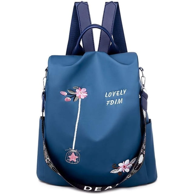 Mochila azul para mujer, bolso de hombro, bolso para niña, bolsos escolares antirrobo, bolsos de hombro escolares para mujer, mochilas escolares para viajes, campus, universidad, viaje diario, poliéster impermeable Rojo Verde