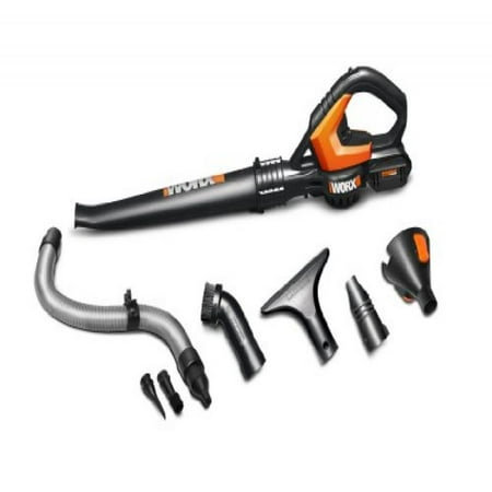 WORX 32-Volt AIR Multi-Purpose Blower/Sweeper/Cleaner with 120 MPH / 80 CFM Output, 4 lb. Weight, with 8 Attachments – WG575.1
