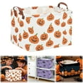 thumbnail image 2 of Home Textile Storage, Storage Case - Dienrx Halloween Storage Basket Pumpkin & Pattern Canvas Storage with Handles Rectangle Storage Organizer Cubes for Living Bedroom Home, 2 of 9