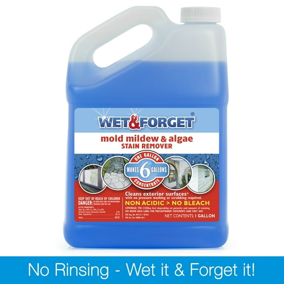 Wet & Forget Outdoor Moss, Mold, Mildew, and Algae Stain Remover Concentrate, 128 oz